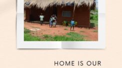 African hut with children in Zambia