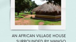 African village house and mango trees