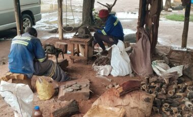 Carpentry in traditional African village in Lusaka, Zambia